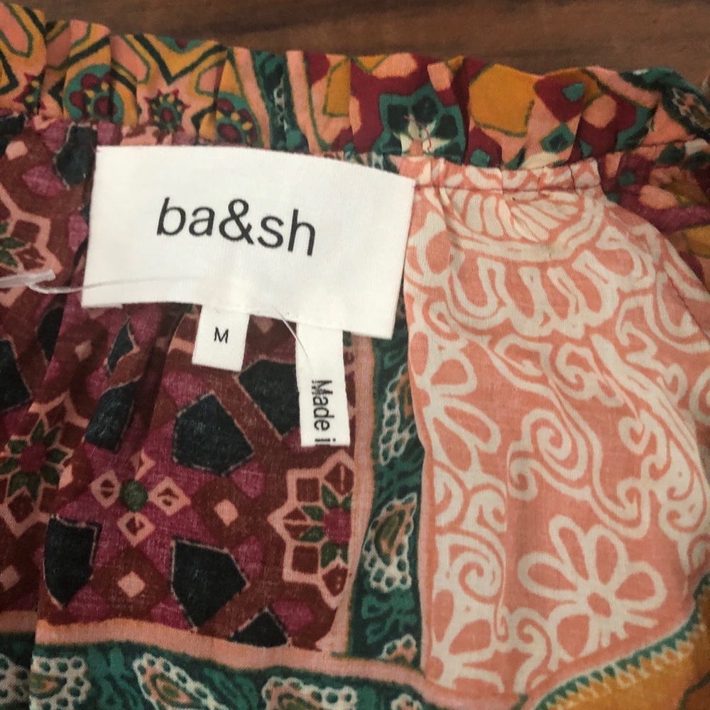 New ba&sh Women’s Faith Mixed Print Lace Up Blouse - Picture 8 of 16